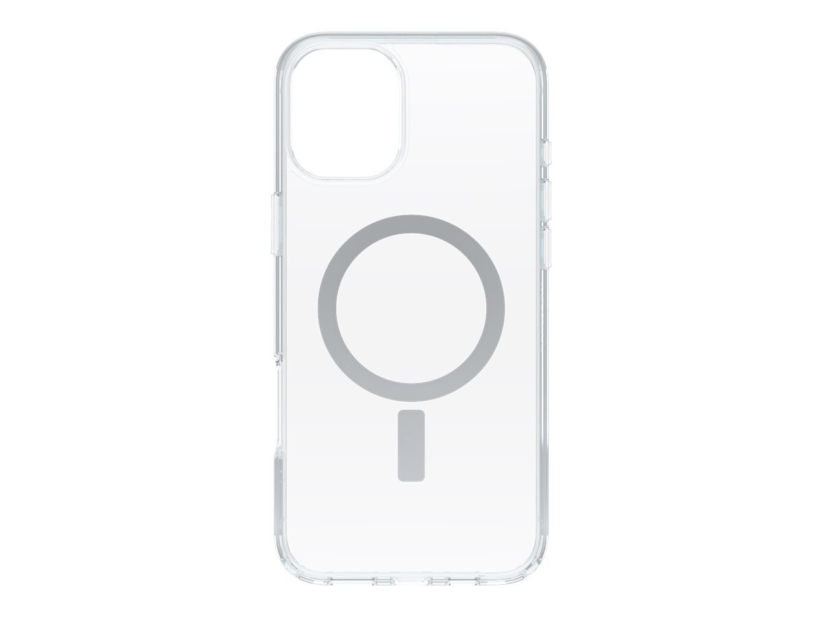 OtterBox Symmetry Series - Tampa posterior para telemóvel - compatibilidade MagSafe - elastómero termoplástico (TPE), camada de policarbonato - claro - para Apple iPhone 16 Plus