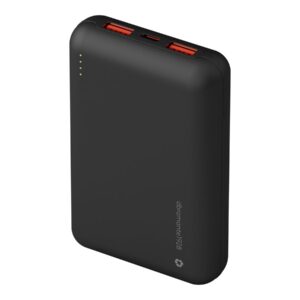 dbramante1928 re-charge - Carregador portátil - 20000 mAh - Apple 2.4A, BC 1.2, PD 2.0, PD 3.0, QC 2.0, QC 3.0 - 2 conectores de saída (24 pin USB-C, USB Tipo A) - no cabo: USB-C - preto