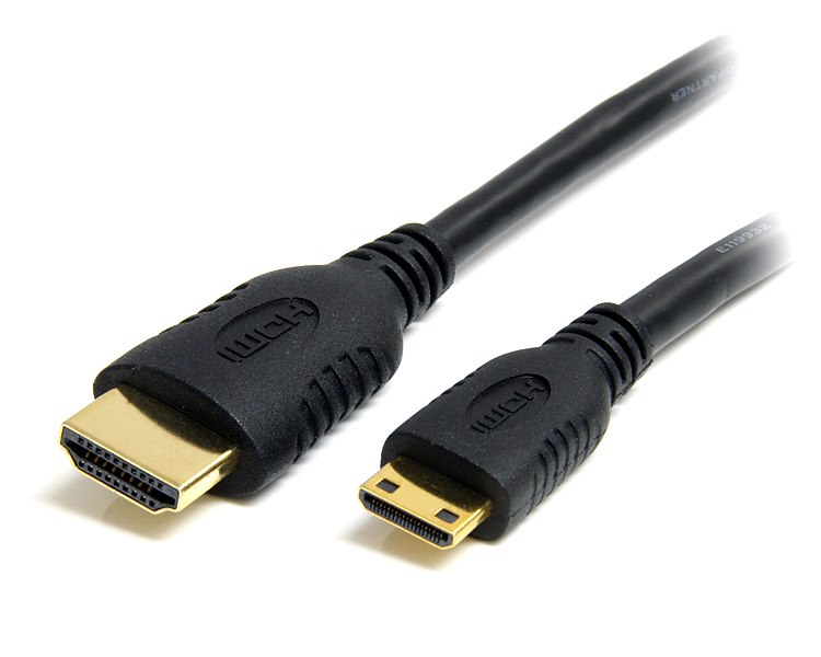 StarTech.com 0.5m High Speed HDMI Cable with Ethernet HDMI to HDMI Mini - Cabo HDMI com Ethernet - HDMI macho para 19 pin mini HDMI Type C macho - 50 cm - blindado - preto