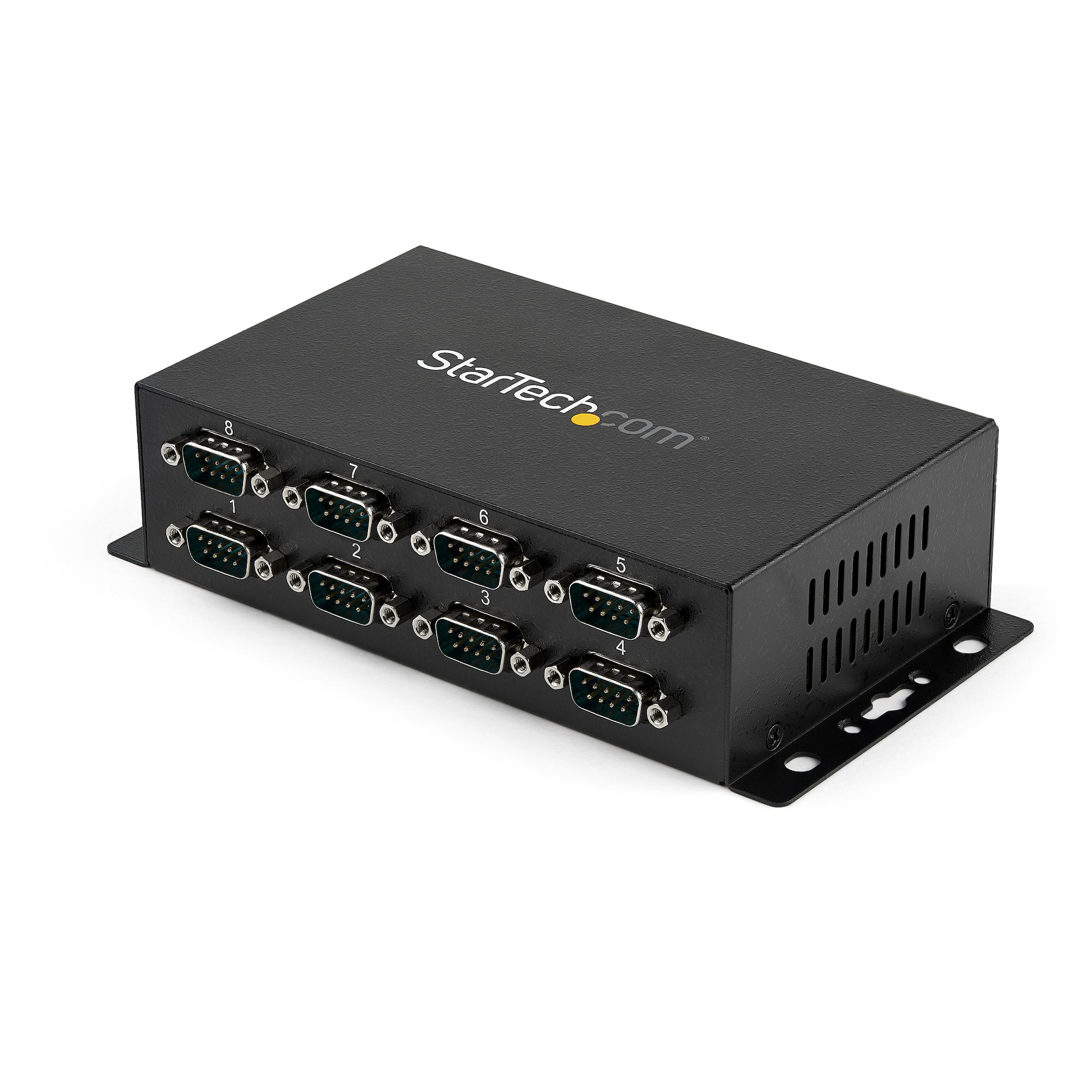 StarTech.com 8 Port USB to Serial RS232 Adapter - Wall Mount - Din Rail - COM Port Retention - FTDI USB to DB9 RS232 Hub (ICUSB2328I) - Adaptador serial - USB 2.0 - RS-232 x 8 - preto