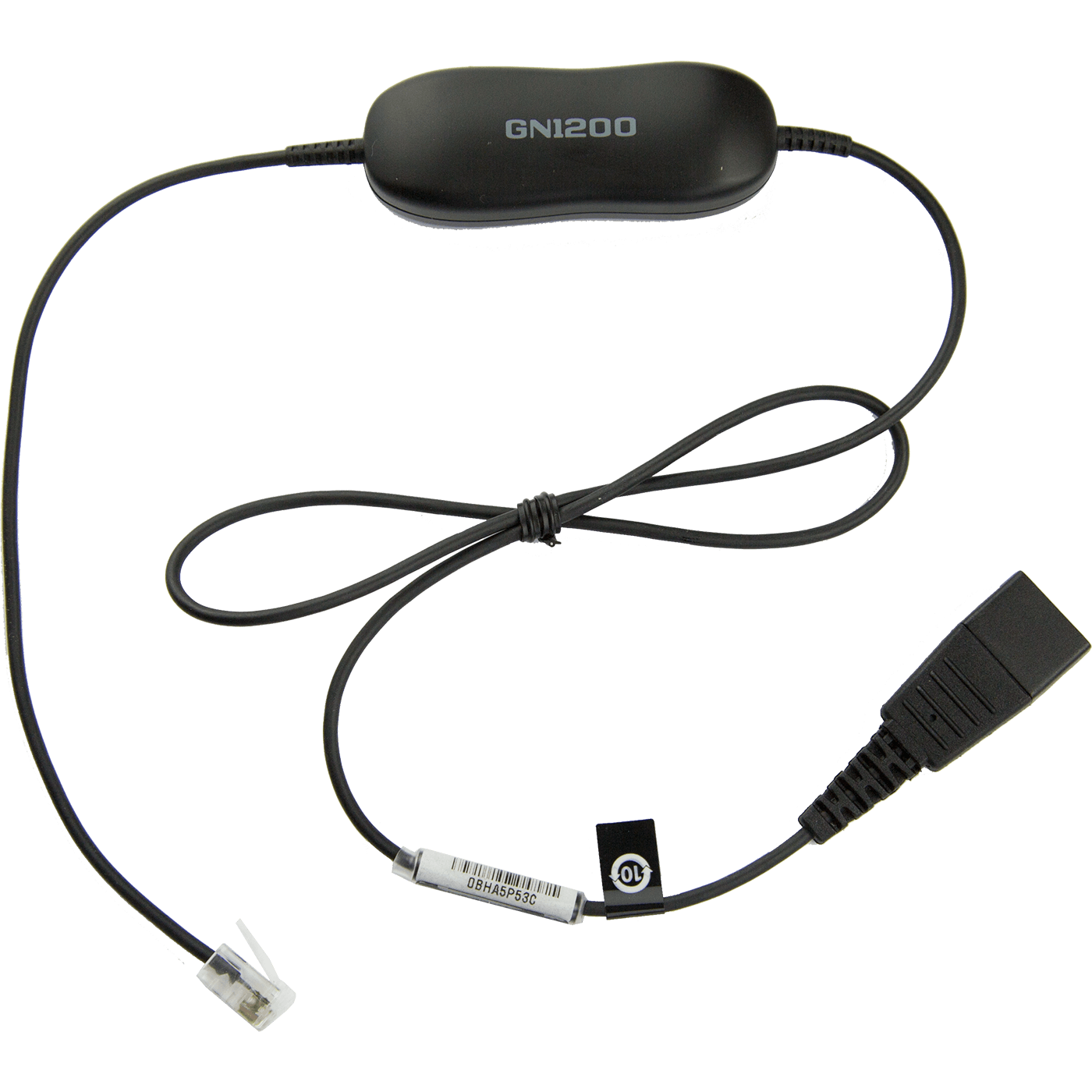Jabra Smart Cord - Cabo de auricular - preto - para Cisco IP Phone 78XX, BIZ 2300, Mitel 74XX, Dialog 42XX, 44XX, 5446, Snom 71X