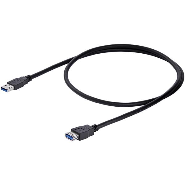 StarTech.com 1m Black SuperSpeed USB 3.0 Extension Cable A to A - Male to Female USB 3 Extension Cable Cord 1 m (USB3SEXT1MBK) - Cabo de extensão USB - USB Tipo A (M) para USB Tipo A (F) - USB 3.0 - 1 m - preto - para P/N: BNDDKT30CAHV, SV211DPUA4K, - Image 4