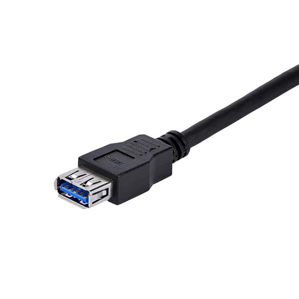 StarTech.com 1m Black SuperSpeed USB 3.0 Extension Cable A to A - Male to Female USB 3 Extension Cable Cord 1 m (USB3SEXT1MBK) - Cabo de extensão USB - USB Tipo A (M) para USB Tipo A (F) - USB 3.0 - 1 m - preto - para P/N: BNDDKT30CAHV, SV211DPUA4K, - Image 3