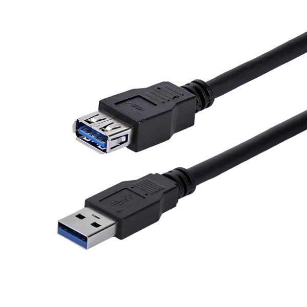 StarTech.com 1m Black SuperSpeed USB 3.0 Extension Cable A to A - Male to Female USB 3 Extension Cable Cord 1 m (USB3SEXT1MBK) - Cabo de extensão USB - USB Tipo A (M) para USB Tipo A (F) - USB 3.0 - 1 m - preto - para P/N: BNDDKT30CAHV, SV211DPUA4K,