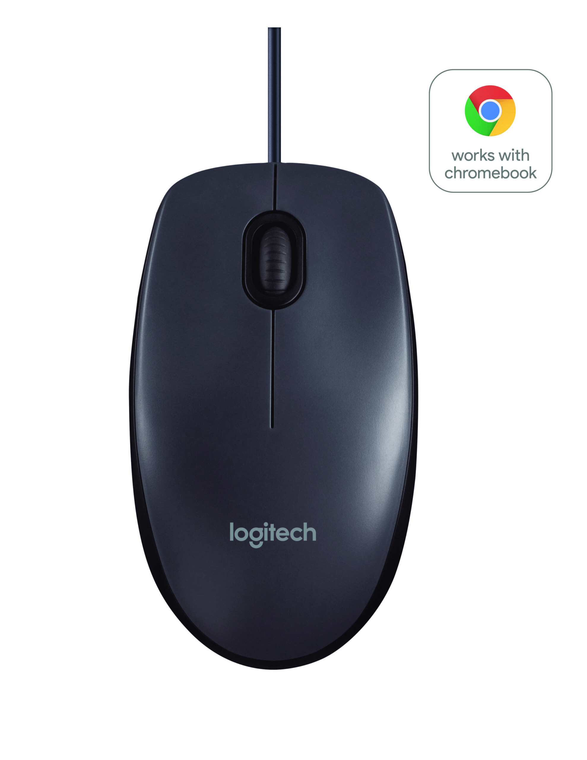 Logitech B100 - Rato - destros e canhotos - óptico - 3 botões - com cabo - USB - preto