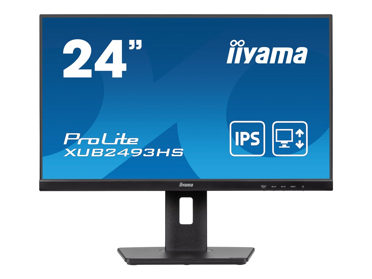iiyama ProLite XUB2493HS-B6 - Monitor LED - 24" (23.8" visível) - 1920 x 1080 Full HD (1080p) @ 100 Hz - IPS - 250 cd/m² - 1300:1 - 0.5 ms - HDMI, DisplayPort - altifalantes - preto, mate