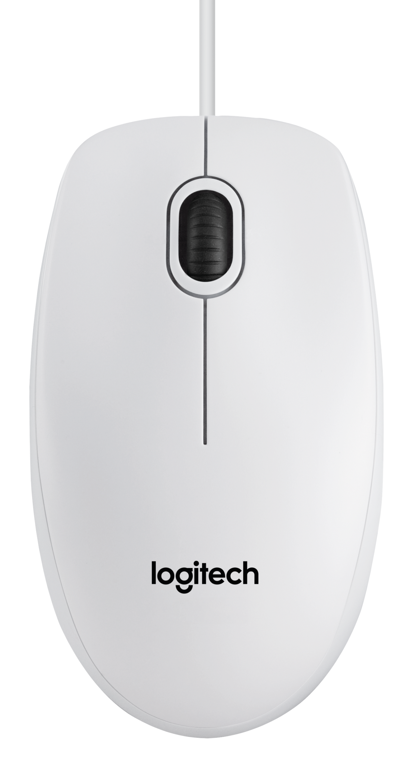 Logitech B100 - Rato - destros e canhotos - óptico - 3 botões - com cabo - USB - branco