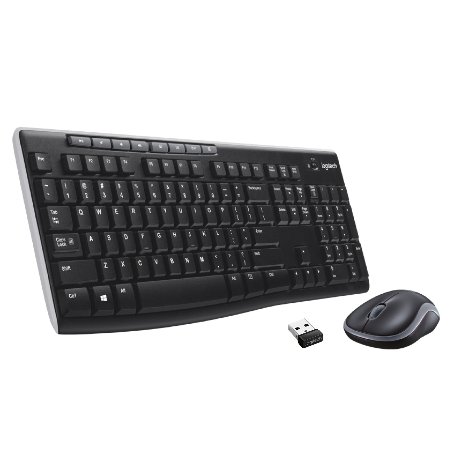 Logitech MK270 Wireless Combo - Conjunto de teclado e rato - sem fios - 2.4 GHz - QWERTY - Padrão internacional americano