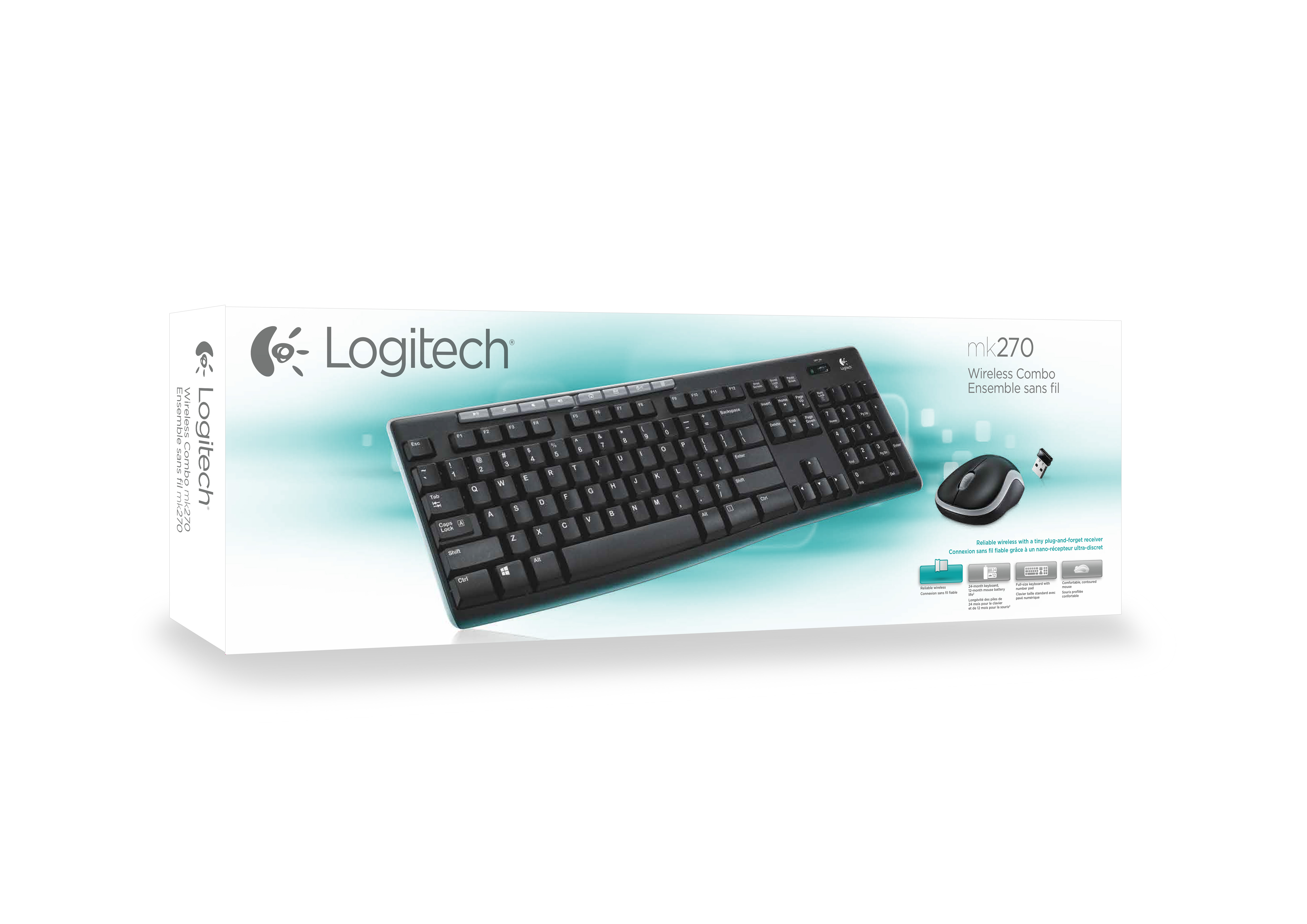 Logitech MK270 Wireless Combo - Conjunto de teclado e rato - sem fios - 2.4 GHz - Italiano - Image 5