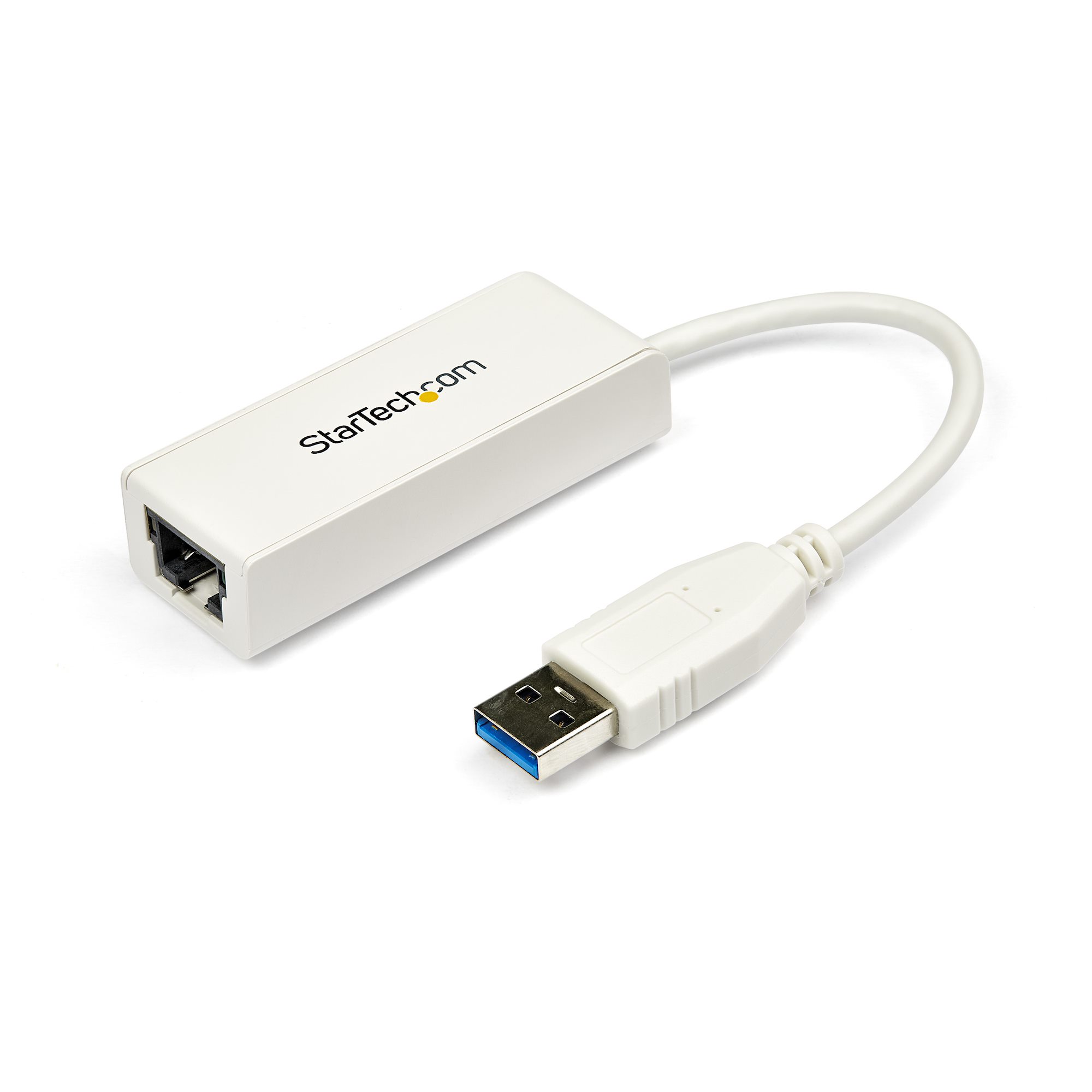 StarTech.com USB 3.0 to Gigabit Ethernet Network Adapter - 10/100/1000 NIC - USB to RJ45 LAN Adapter for PC Laptop or MacBook (USB31000SW) - Adaptador de rede - USB 3.0 - Gigabit Ethernet - branco