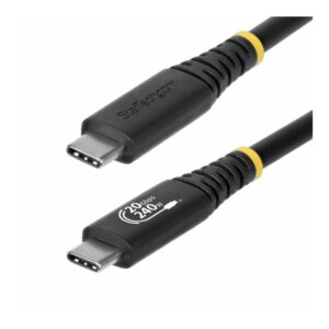 StarTech.com - Cabo USB - USB-C (M) para USB-C (M) - USB4 / Thunderbolt 3 / Thunderbolt 4 / DisplayPort 1.4 - 2 m - suporte 4K120Hz, robusto, gama de potência alargada (EPR), suporte para fornecimento de Energia 3,1, flexível - preto