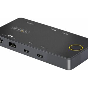 StarTech.com 2-Port USB-C KVM Switch, Single-4K 60Hz HDMI Monitor, Dual-100W Power Delivery Pass-through Ports, Bus Powered, USB Type-C/USB4/Thunderbolt 3/4 Compatible - Small Form Factor (C2-H46-UC2-PD-KVM) - Chave KVM - 2 x KVM / áudio / USB - 1 ut
