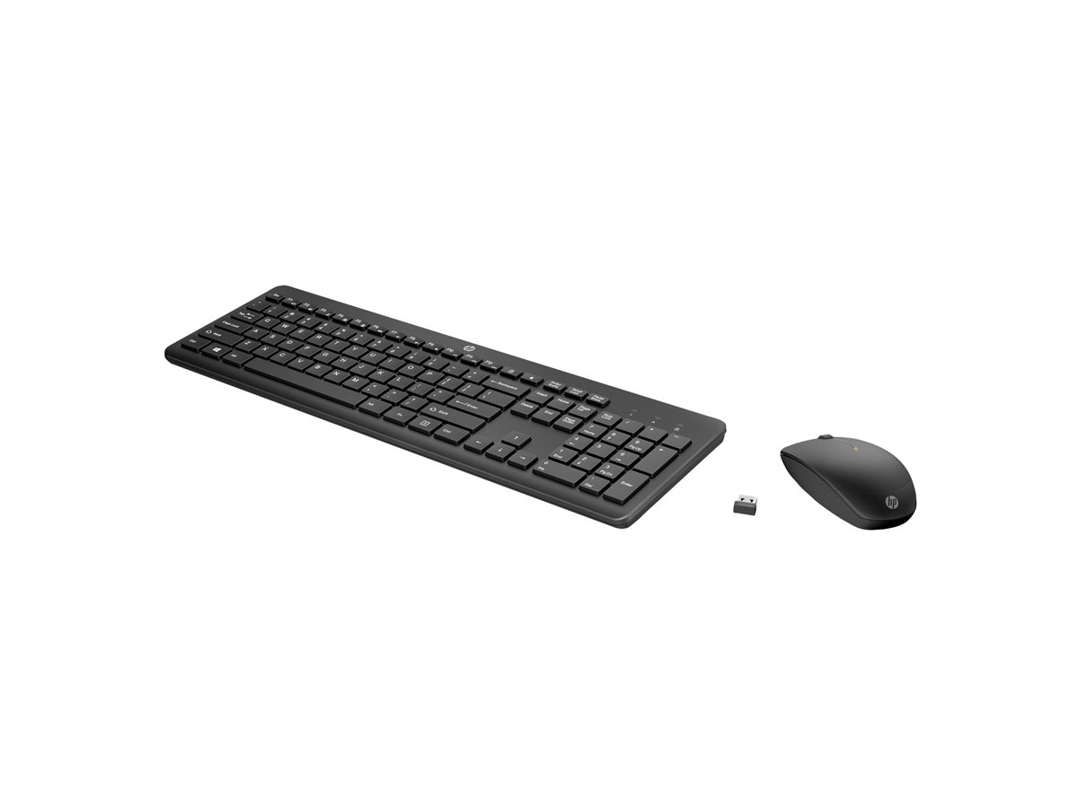 HP 235 - Conjunto de teclado e rato - full size - sem fios - 2.4 GHz - Português - preto