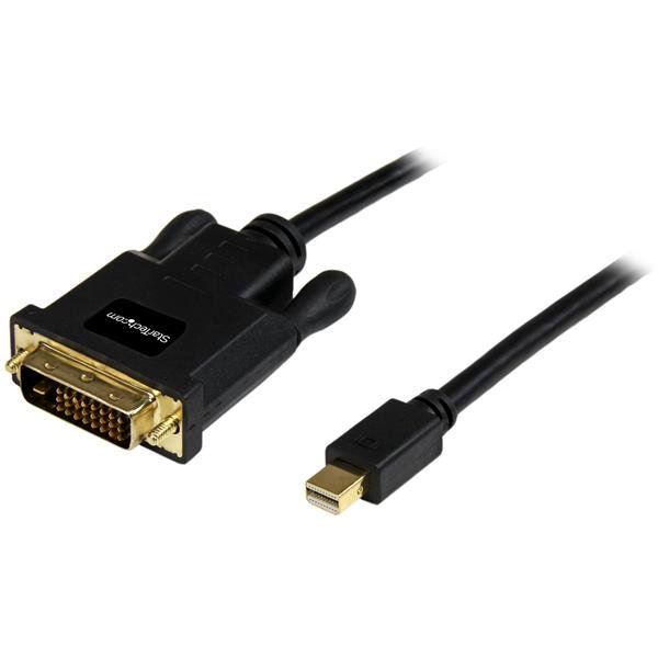 StarTech.com 6ft Mini DisplayPort to DVI Cable - M/M - mDP Cable for Your DVI Monitor / TV - Windows & Mac Compatible (MDP2DVIMM6B) - Cabo DisplayPort - Mini DisplayPort (M) para DVI-D (M) - 1.82 m - preto