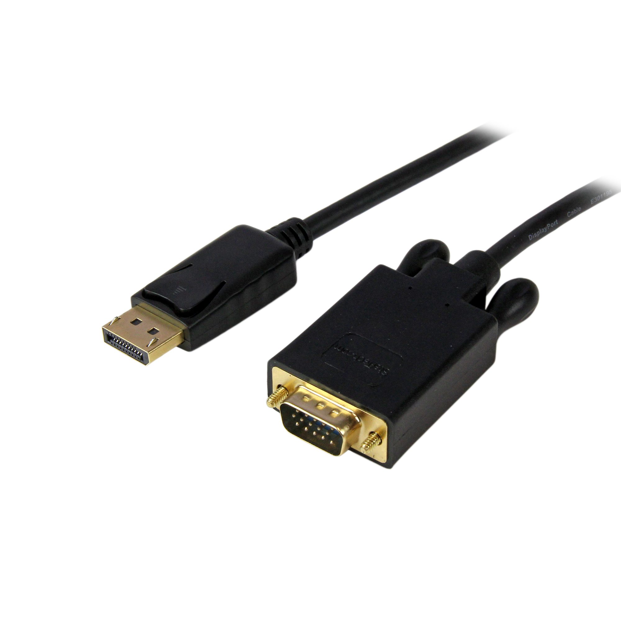StarTech.com 10 ft DisplayPort to VGA Adapter Cable - DP to VGA Video Converter - Active DisplayPort to VGA Cable for PC 1920x1200 - Black (DP2VGAMM10B) - Cabo DisplayPort - DisplayPort (M) para HD-15 (VGA) (M) - 3.05 m - travada - preto
