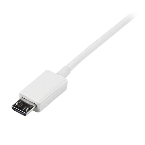 StarTech.com 3.3 ft. (1 m) USB to Micro USB Cable - USB 2.0 A to Micro B - White - Micro USB Cable (USBPAUB1MW) - Cabo USB - Micro USB Tipo B (M) para USB (M) - USB 2.0 - 1 m - moldado - branco - para P/N: USBEXTPAA1MW, USBEXTPAA2MW, USBEXTPAA3MW, US - Image 3