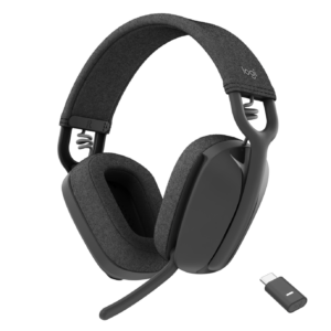 Logitech Zone Vibe Wireless - Auscultadores - tamanho completo - bluetooth - sem fios - USB-C através de adaptador de Bluetooth - grafite - Otimizado pata UC