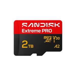 SanDisk Extreme Pro - Cartão de memória flash (adaptador SD Incluído) - 2 TB - A2 / Video Class V30 / UHS-I U3 - microSDXC UHS-I