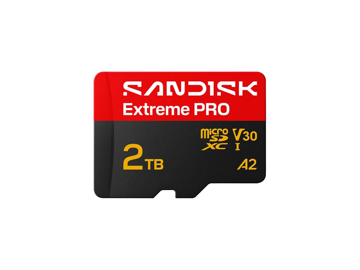 SanDisk Extreme Pro - Cartão de memória flash (adaptador SD Incluído) - 2 TB - A2 / Video Class V30 / UHS-I U3 - microSDXC UHS-I