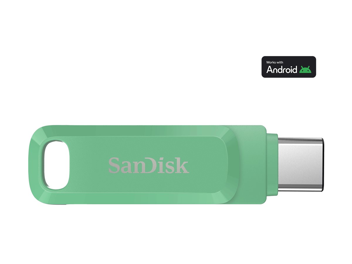 SanDisk Ultra Dual Drive Go - Drive flash USB - 64 GB - USB 3.2 Gen 1 / USB-C - verde absinto