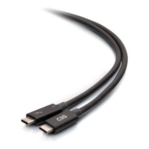 C2G 2.5ft Thunderbolt 4 USB C Cable - USB C to USB C - 40Gbps - M/M - Cabo Thunderbolt - USB-C (M) para USB-C (M) - USB 3.2 / DisplayPort 2.1 / Thunderbolt 4 - 30 V - 76 cm - Fornecimento de energia USB (100W), suporte 8K60Hz, suporte 4K60Hz (4096 x