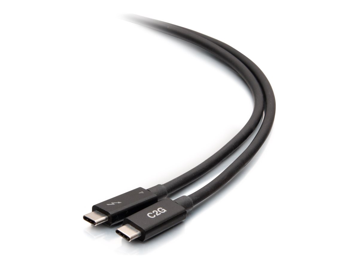 C2G 2.5ft Thunderbolt 4 USB C Cable - USB C to USB C - 40Gbps - M/M - Cabo Thunderbolt - USB-C (M) para USB-C (M) - USB 3.2 / DisplayPort 2.1 / Thunderbolt 4 - 30 V - 76 cm - Fornecimento de energia USB (100W), suporte 8K60Hz, suporte 4K60Hz (4096 x