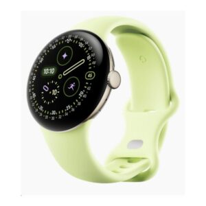 Google Pixel Watch 4 - 41 mm - alumínio dourado champanhe - relógio inteligente Com banda ativa - fluorelastômero com revestimento tátil - capim-limão - tamanho da banda: L - 32 GB - UWB, NFC, Bluetooth, Wi-Fi 6 - 31 g