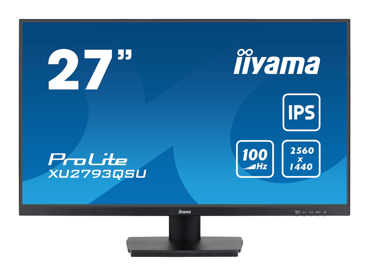 iiyama ProLite XU2793QSU-B7 - Monitor LED - 27" - 2560 x 1440 QHD @ 100 Hz - IPS - 300 cd/m² - 1300:1 - 1 ms - HDMI, DisplayPort - altifalantes - preto, mate