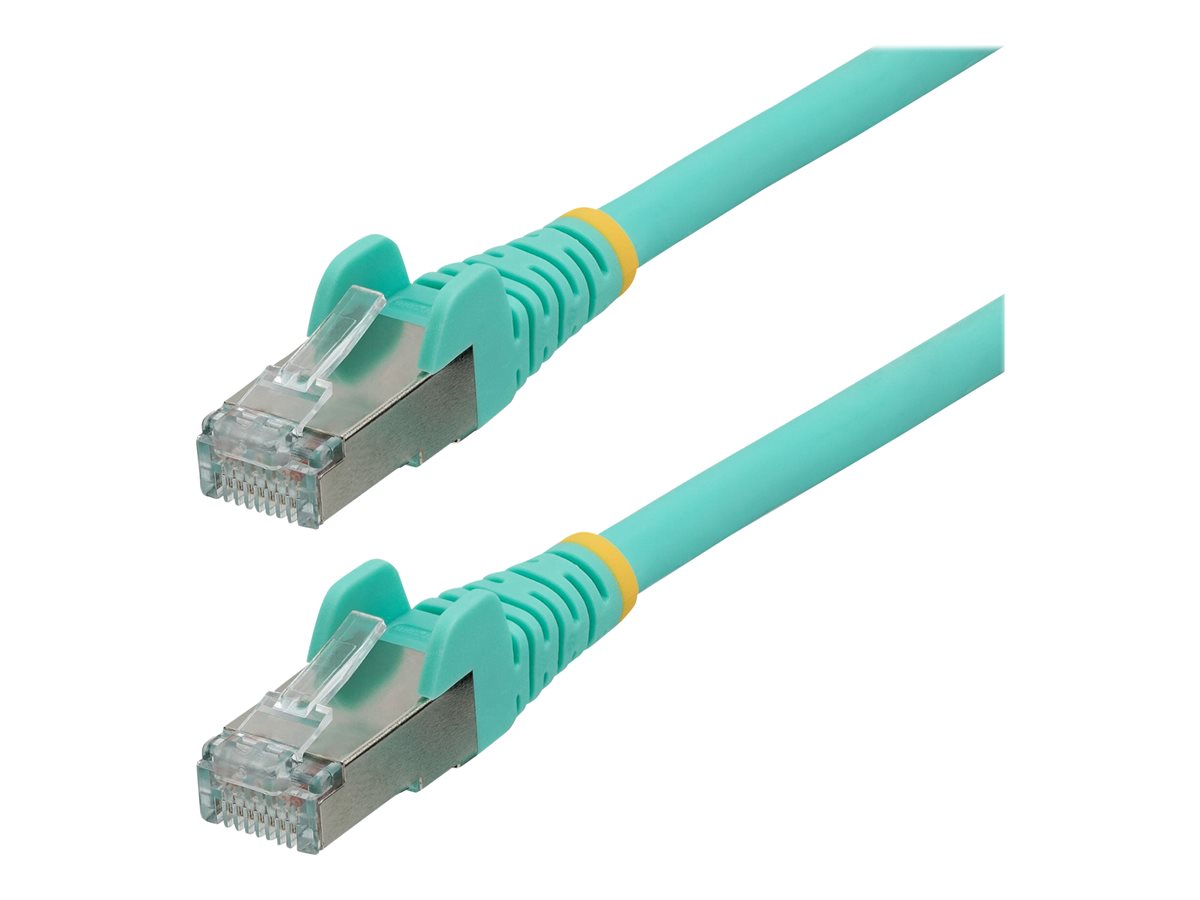 StarTech.com 7.5m CAT6a Ethernet Cable - Aqua - Low Smoke Zero Halogen (LSZH) - 10GbE 500MHz 100W PoE++ Snagless RJ-45 w/Strain Reliefs S/FTP Network Patch Cord - cabo patch - 7.5 m - aqua