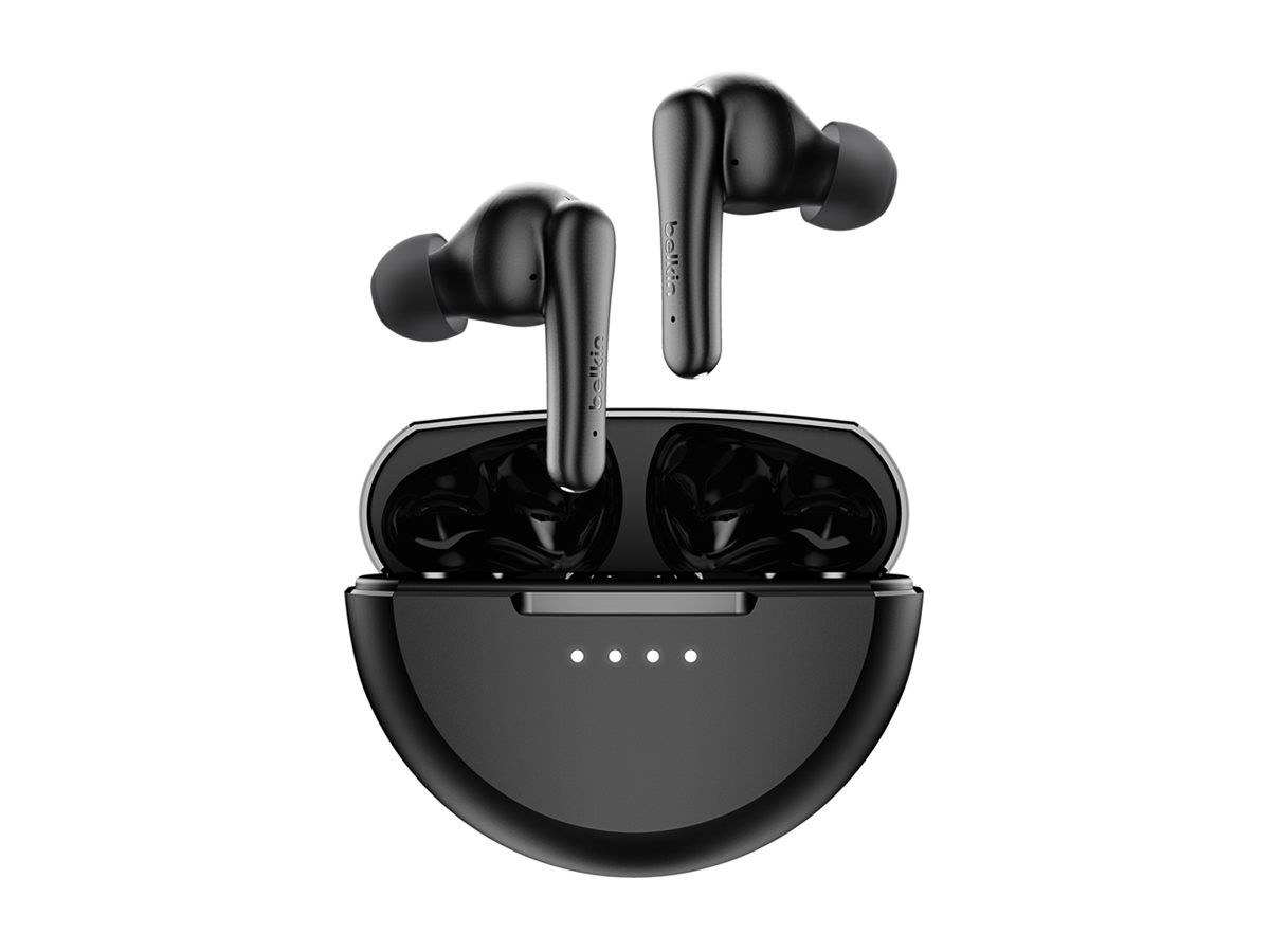 Belkin SoundForm Rhythm - Auscultadores sem fios com microfonoe - intra-auricular - bluetooth - cancelamento de ruído activo - preto