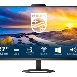 Philips 27E1N5600HE - 5000 Series - monitor LED - 27" - 2560 x 1440 QHD @ 75 Hz - IPS - 300 cd/m² - 1000:1 - 1 ms - HDMI, DisplayPort, USB-C - altifalantes - preto texturizado
