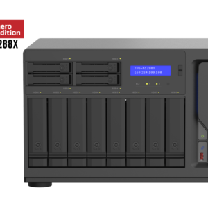 QNAP TVS-h1288X - Servidor NAS - 12 baias - SATA 6Gb/s - RAID (expansão de disco rígido) 0, 1, 5, 6, 10, 50, JBOD, 5 hot spare, 6 sobressalentes, 60, reserva 10, RAID TP - RAM 16 GB - Gigabit Ethernet / 2.5 Gigabit Ethernet / 10 Gigabit Ethernet - iS