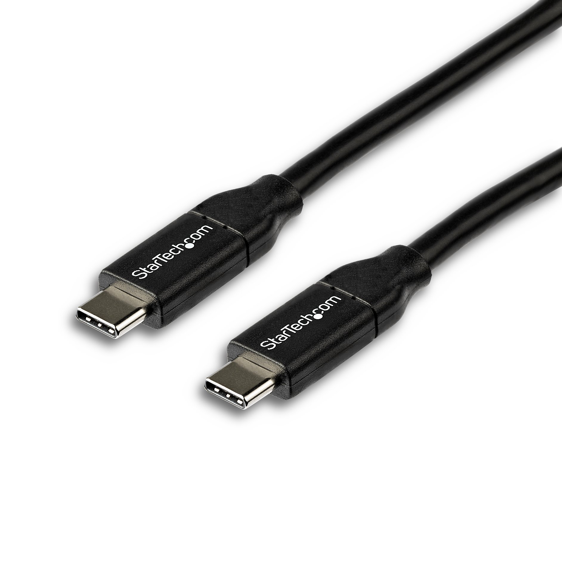 StarTech.com 2m 6ft USB C to USB C Cable - 5A PD - USB 2.0 USB-IF Certified - Cabo USB - USB-C (M) reto para USB-C (M) reto - Thunderbolt 3 / USB 2.0 / USB 3.0 / USB 3.1 - 5 A - 2 m - preto