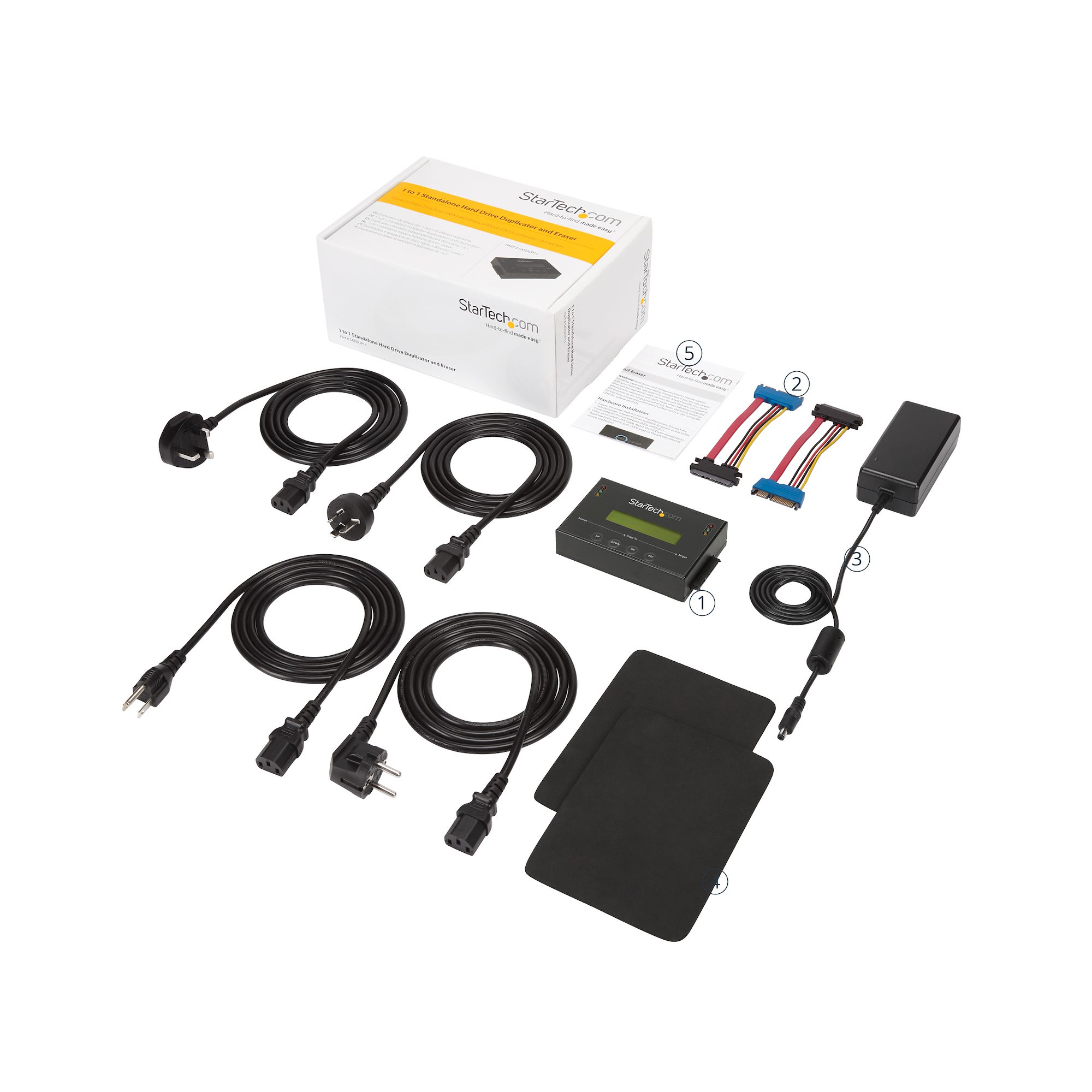StarTech.com 1:1 Hard Drive Duplicator and Eraser for 2.5" & 3.5" SATA HDD SSD - LCD & RS-232 - 14GBpm Duplication Speed - Cloner & Wiper (SATDUP11) - Duplicador de unidade de disco rígido - 2 baias (SATA-600) - para P/N: SVA12M5NA - Image 8