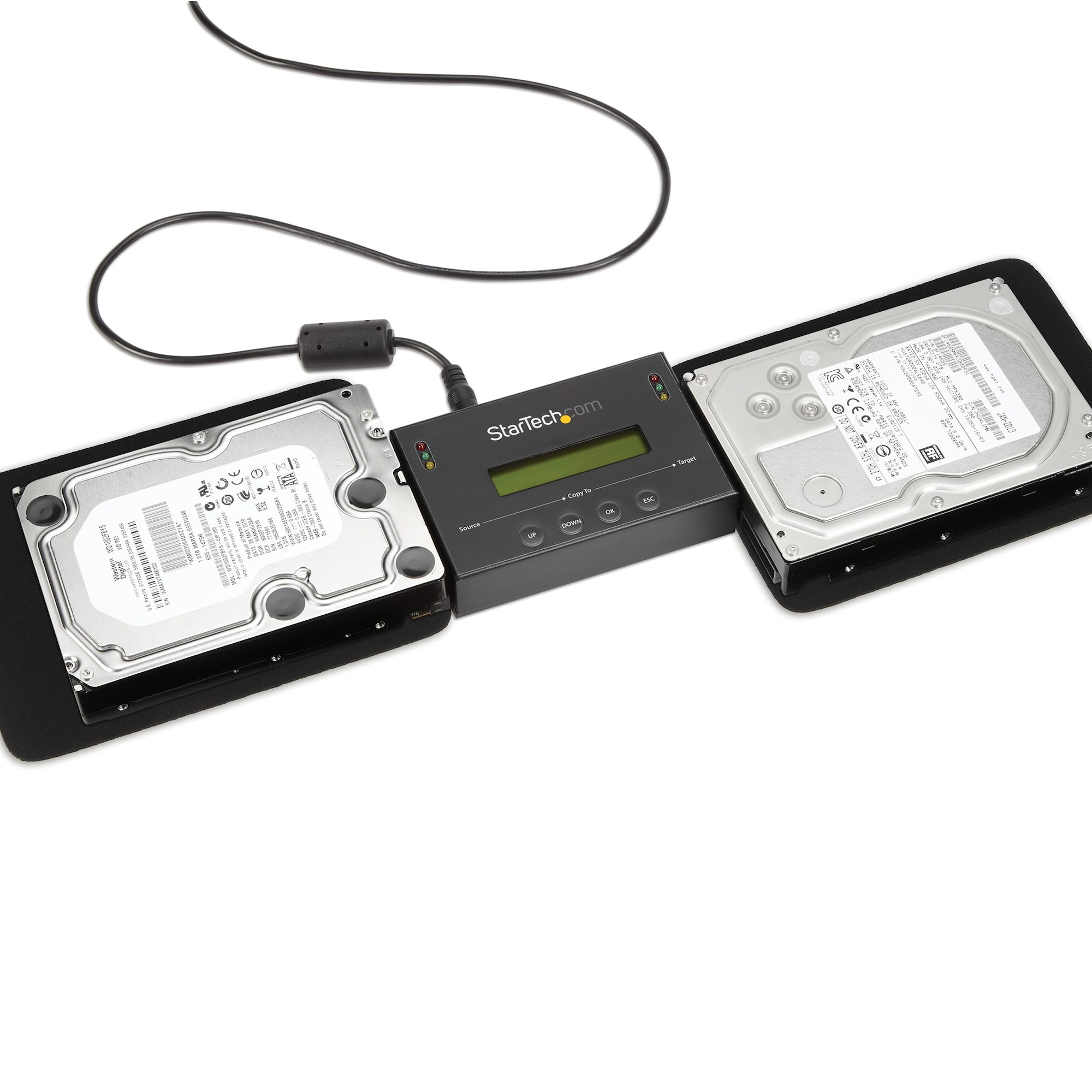 StarTech.com 1:1 Hard Drive Duplicator and Eraser for 2.5" & 3.5" SATA HDD SSD - LCD & RS-232 - 14GBpm Duplication Speed - Cloner & Wiper (SATDUP11) - Duplicador de unidade de disco rígido - 2 baias (SATA-600) - para P/N: SVA12M5NA - Image 4