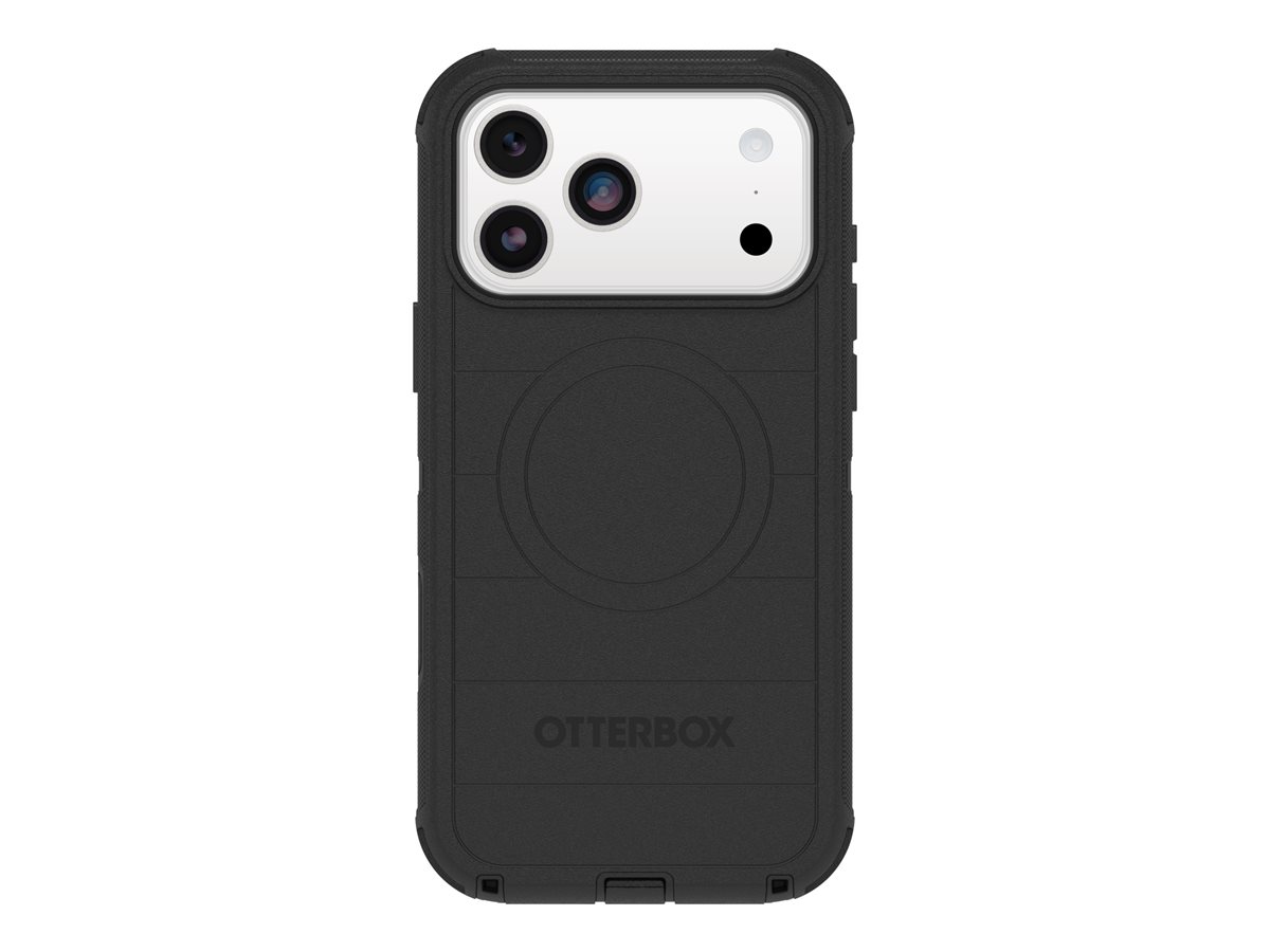 OtterBox Defender Series Pro - Tampa posterior para telemóvel - resistente - compatibilidade MagSafe - policarbonato, elastómero termoplástico (TPE), silicone, espuma visco-elástica - preto - para Apple iPhone 17 Pro Max