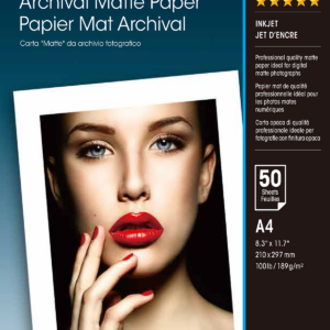 Epson Archival Matte Paper - Mate - A4 (210 x 297 mm) - 189 g/m² - 50 folha(s) papel - para SureColor SC-P700, P900, T2100, T3100, T3405, T5100, T5400, T5405, WorkForce Pro WF-C5790