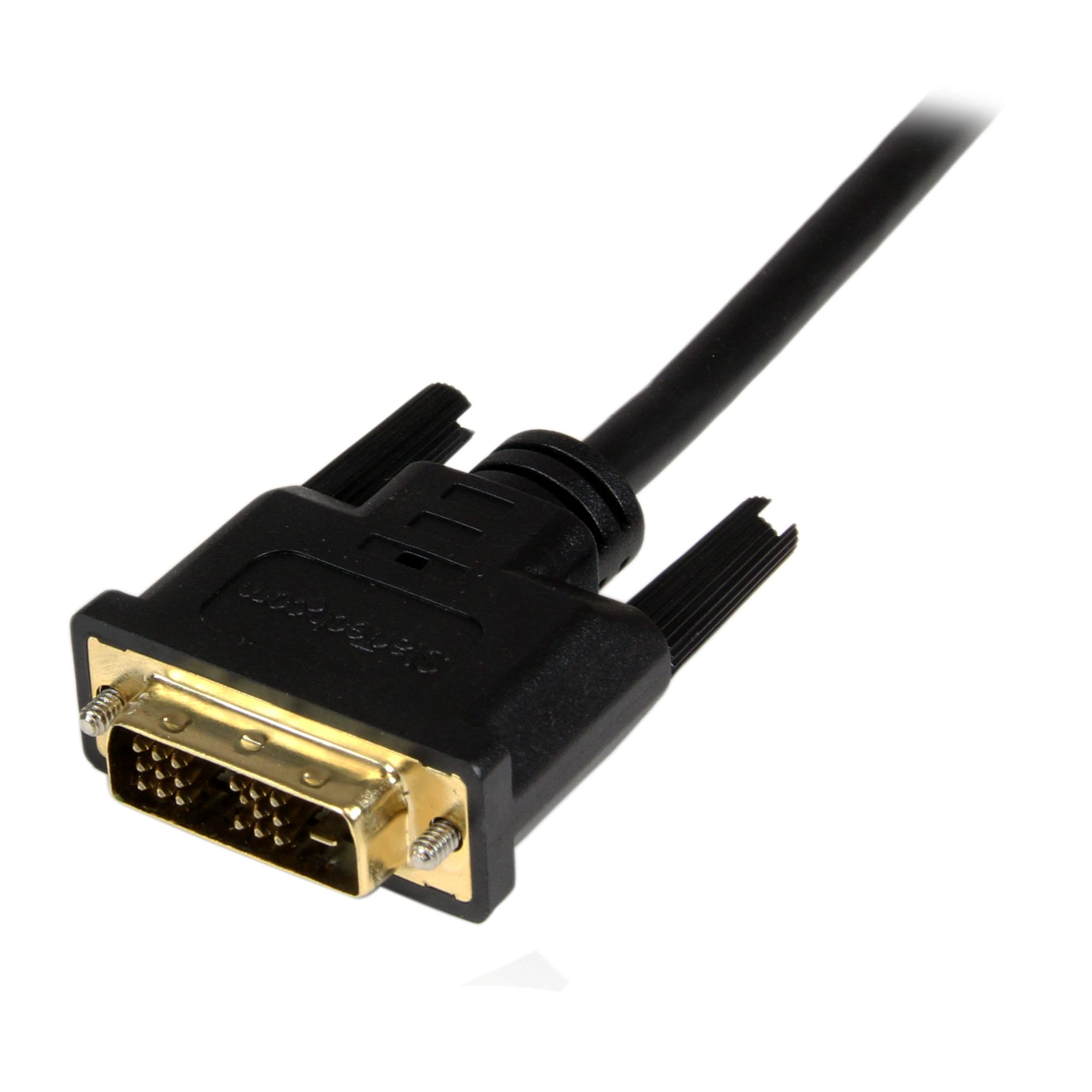 StarTech.com 1m (3.3 ft) Mini HDMI to DVI Cable, DVI-D to HDMI Cable (1920x1200p), 19 Pin HDMI Mini (C) Male to DVI-D Male, Digital Monitor Cable Adapter M/M, Single Link, Black - Mini HDMI to DVI Adapter - Cabo adaptador - DVI-D macho para 19 pin mi - Image 4