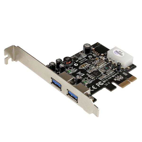 StarTech.com 2 Port PCI Express (PCIe) SuperSpeed USB 3.0 Card Adapter with UASP - LP4 Power - Dual Port USB 3 PCIe Controller (PEXUSB3S25) - Adaptador USB - PCI Express x1 - USB 3.0 x 2 - para P/N: CFASTRWU3, S251SMU33EP, ST103008U2C, ST53004U1C, ST