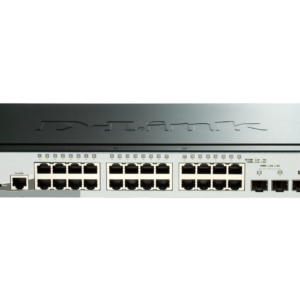 D-Link DGS 1510-28P - Interruptor - L3 - inteligente - 24 x 10/100/1000 (PoE+) + 2 x Gigabit SFP + 2 x 10 Gigabit SFP+ - desktop, montável em trilho - PoE+ (193 W)