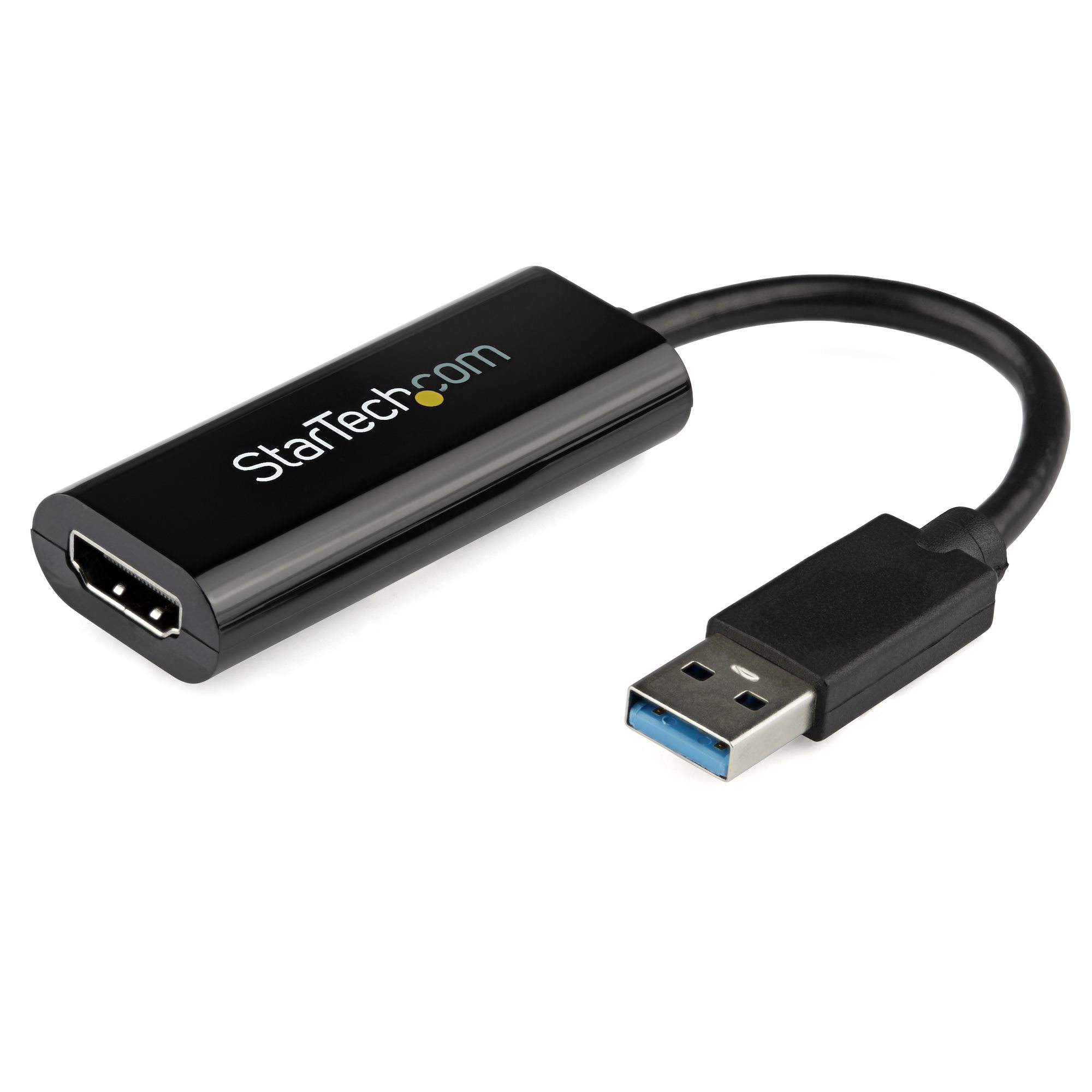 StarTech.com USB 3.0 to HDMI Adapter, 1080p (1920x1200), Slim/Compact USB to HDMI Display Adapter Converter for Monitor, USB Type-A External Video & Graphics Card, Black, Windows Only - USB to HDMI Adapter (USB32HDES) - Cabo adaptador - Compatível co