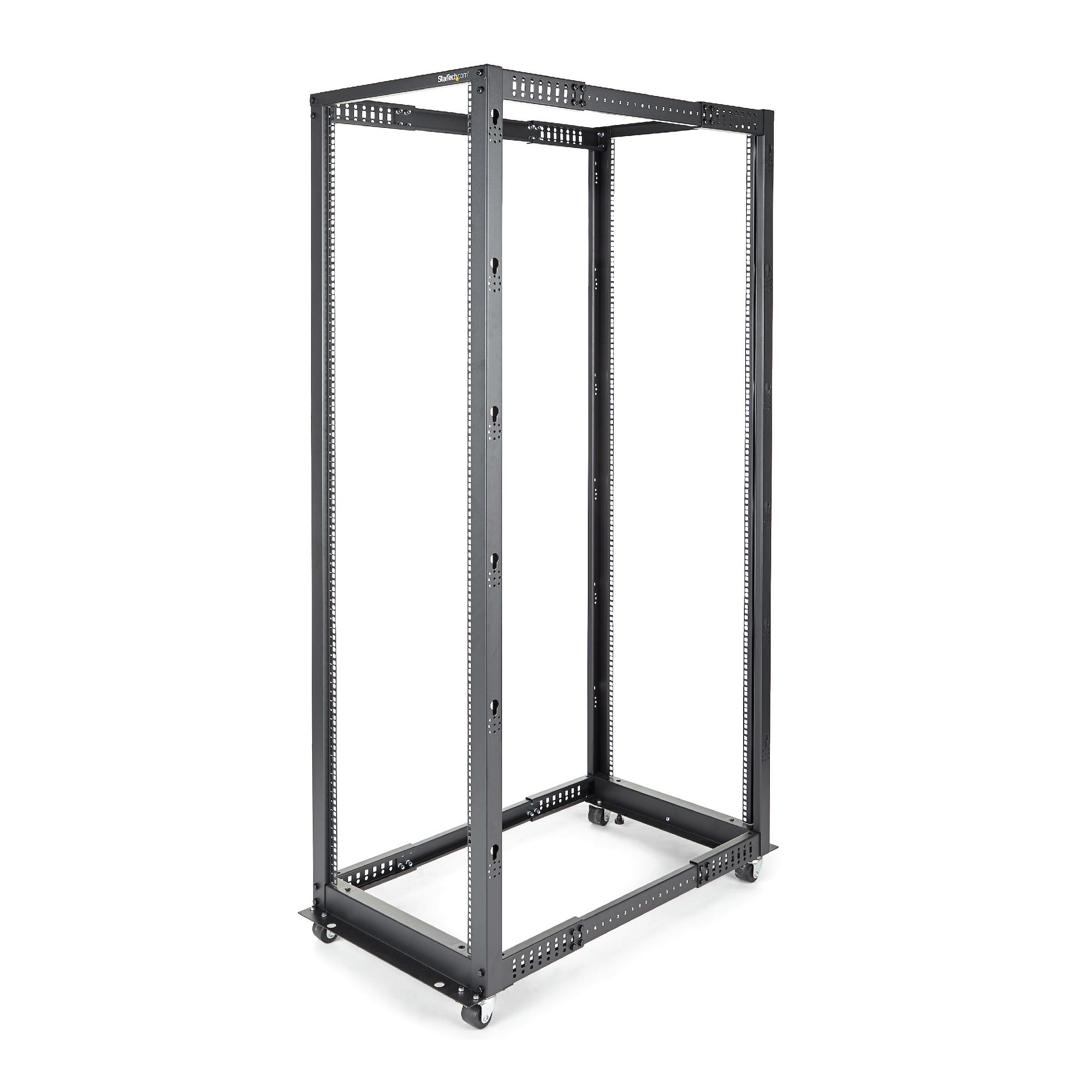 StarTech.com 42U 19" Open Frame Server Rack, 4 Post Adjustable Depth 23-41" Mobile, Free Standing Rolling Network/Computer Equipment Data Rack, Dell PowerEdge, HP ProLiant ThinkServer - Adjustable Server Rack (4POSTRACK42) - Gabinete - preto - 42U -