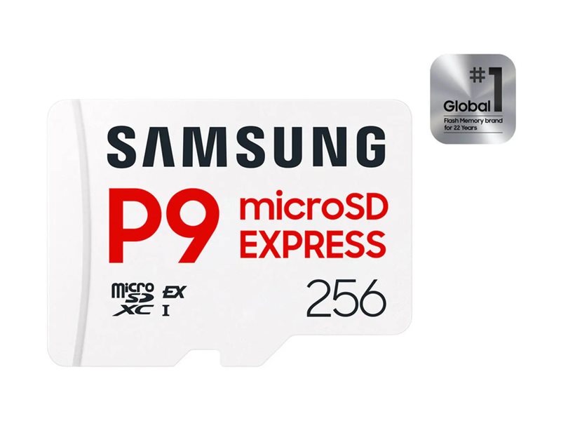 Samsung P9 Express MB-MK256T - Cartão de memória flash - 256 GB - A1 / Video Class V30 / UHS-I U3 - microSDXC Express - branco