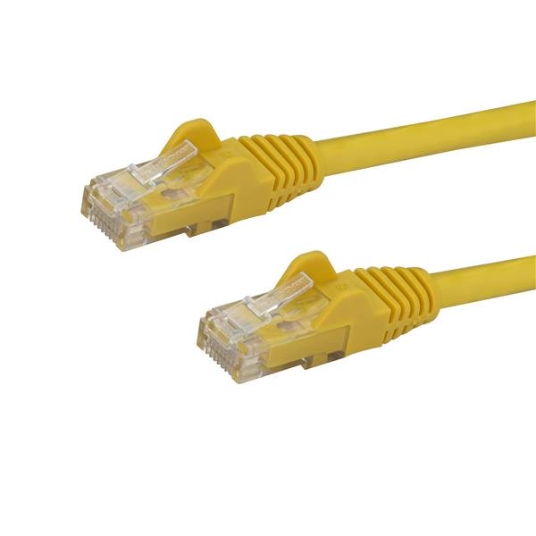 StarTech.com 50cm CAT6 Ethernet Cable, 10 Gigabit Snagless RJ45 650MHz 100W PoE Patch Cord, CAT 6 10GbE UTP Network Cable w/Strain Relief, Yellow, Wiring is UL Certified/TIA - Category 6 - 24AWG (N6PATC50CMYL) - Cabo de rede - RJ-45 (M) para RJ-45 (M