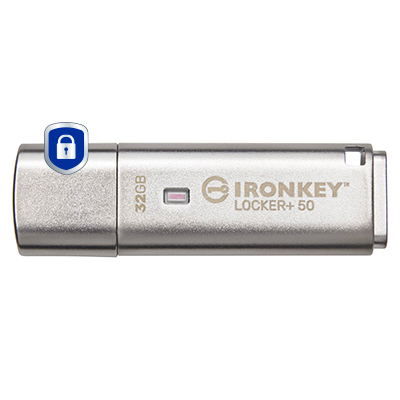 Kingston IronKey Locker+ 50 - Drive flash USB - encriptado - 32 GB - USB 3.2 Gen 1
