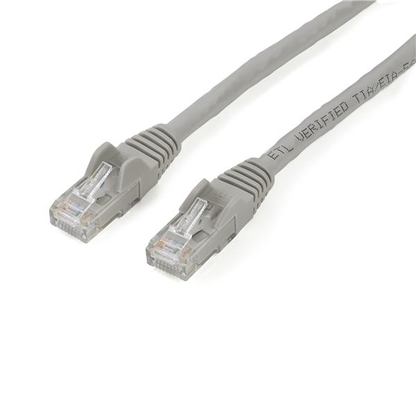 StarTech.com 2m CAT6 Ethernet Cable, 10 Gigabit Snagless RJ45 650MHz 100W PoE Patch Cord, CAT 6 10GbE UTP Network Cable w/Strain Relief, Grey, Wiring is UL Certified/TIA - Category 6 - 24AWG (N6PATC2MGR) - Cabo patch - RJ-45 (M) para RJ-45 (M) - 2 m