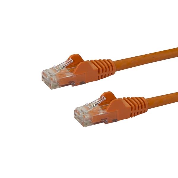 StarTech.com 50cm CAT6 Ethernet Cable, 10 Gigabit Snagless RJ45 650MHz 100W PoE Patch Cord, CAT 6 10GbE UTP Network Cable w/Strain Relief, Orange, Wiring is UL Certified/TIA - Category 6 - 24AWG (N6PATC50CMOR) - Cabo de rede - RJ-45 (M) para RJ-45 (M