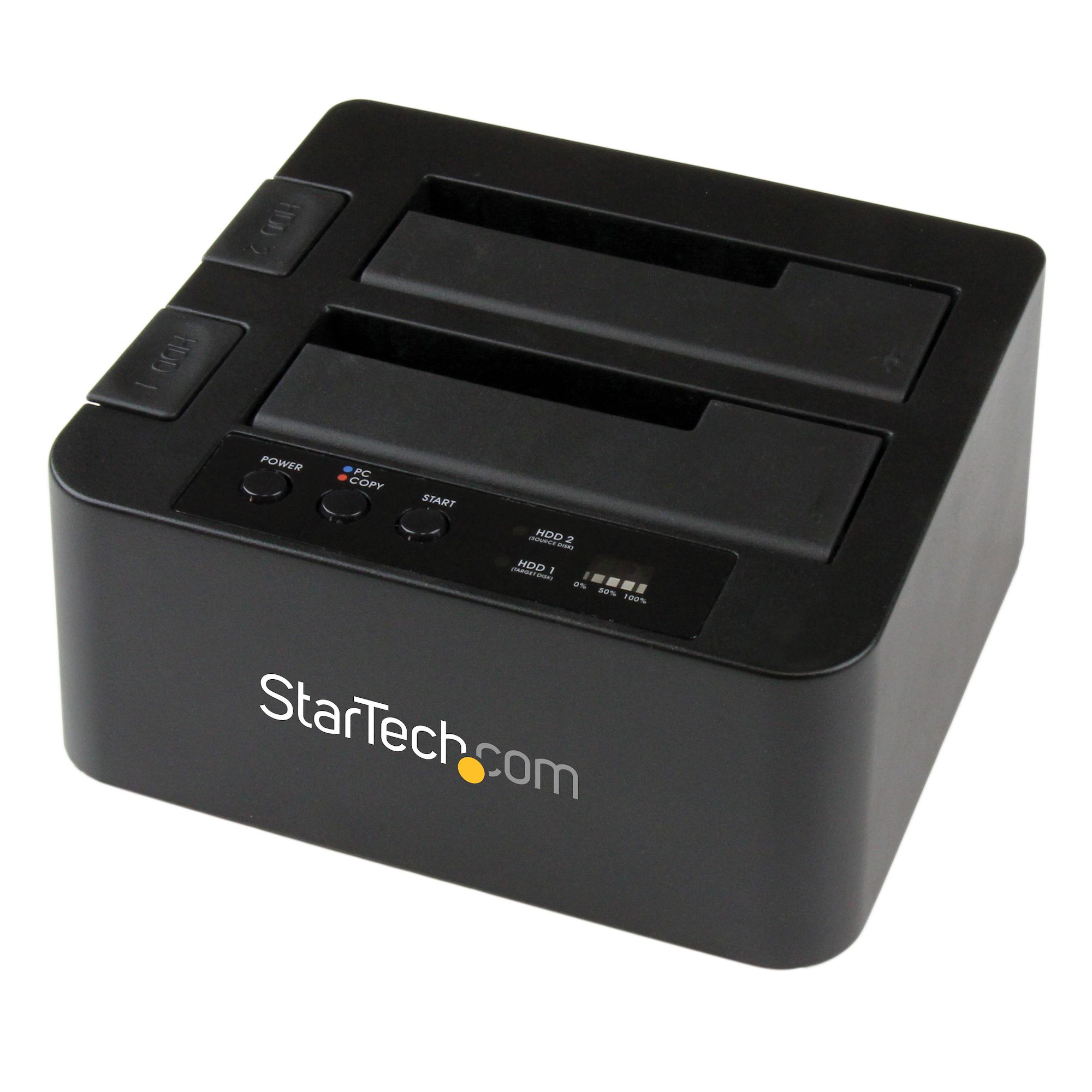 StarTech.com Dual Bay Hard Drive Duplicator, Standalone USB 3.0 (5 Gbps) eSATA to 2.53.5 SATA III HDDSSD ClonerCopier, Hard Drive Docking Station - Hard Disk Cloner - Controlador de memória - 2.5", 3.5" - SATA 6Gb/s - USB 3.0 - preto - para P/N: SVA1