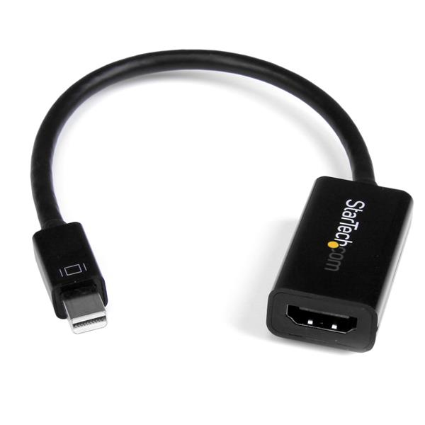 StarTech.com Mini DisplayPort to HDMI Audio / Video Converter - mDP 1.2 to HDMI Active Adapter for Ultrabook / Laptop - 4K @ 30Hz - Black (MDP2HD4KS) - Conversor de vídeo - DisplayPort - HDMI - preto