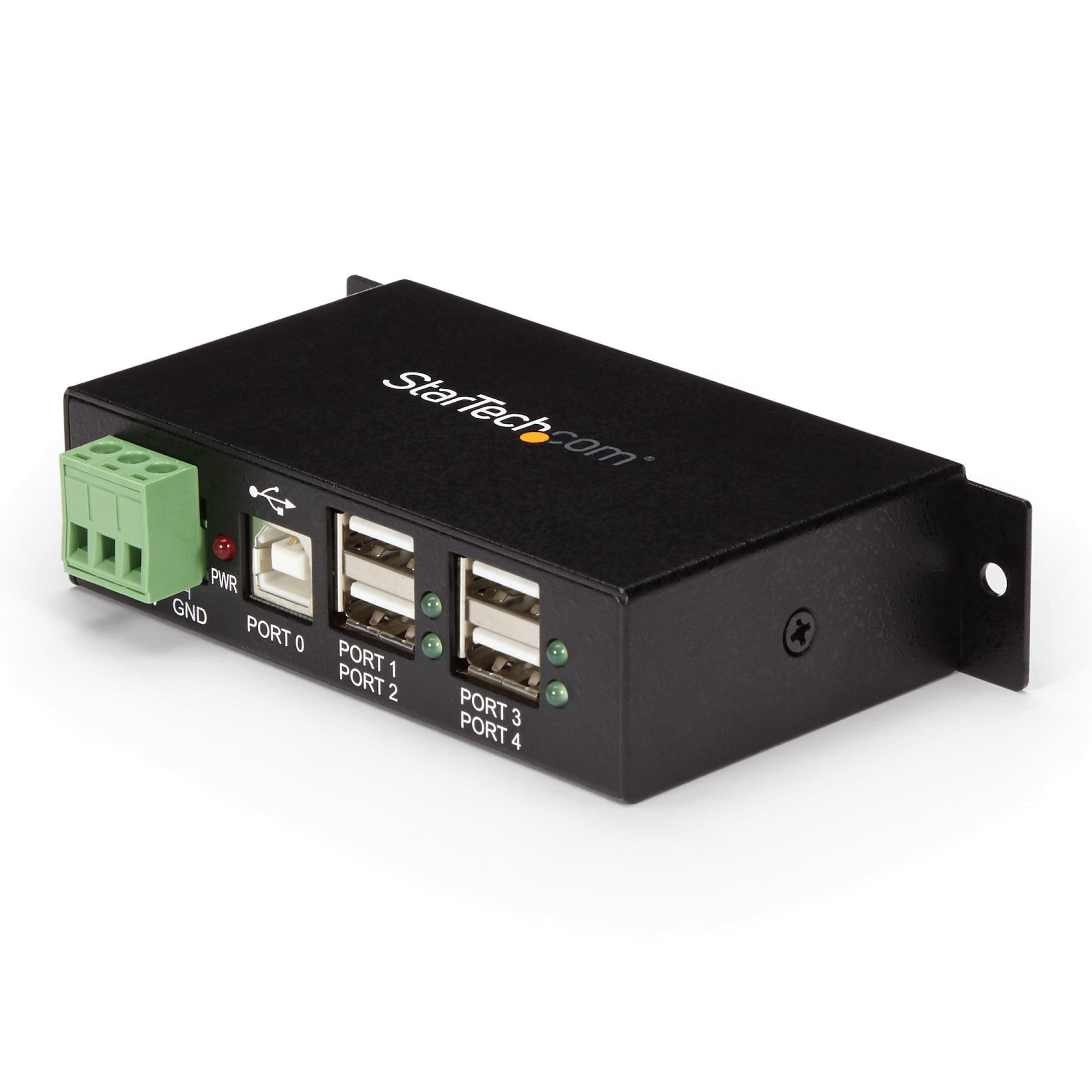 StarTech.com Rackmount USB 2.0 Hub - 4 Port Rugged Industrial USB 2.0 Hub - Hub - 4 x USB 2.0 - montável em trilho DIN - alimentação DC - para P/N: ITB20D3250, MSDREADU2OTG, USB2HAB15, USB2HAB30AC, USB2HAB50AC, USB2HABM1, USB2HABM6RA